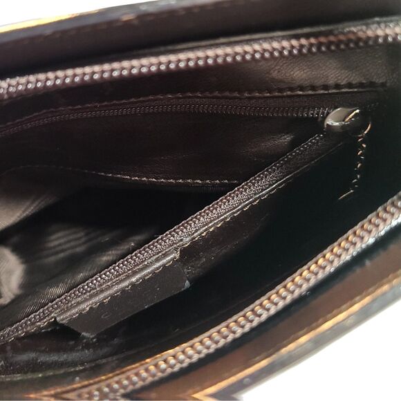 Gucci - Dark Brown Structured Leather & Silver Accent Vintage Shoulder Bag VGUC - Picture 7 of 12